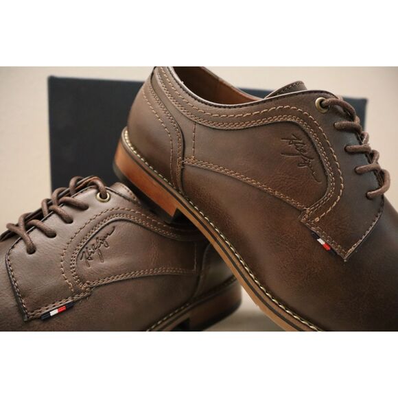 Tommy Hilfiger Men's Sz 10.5M Light Brown PU Leather Benty Oxfords - Picture 3 of 16